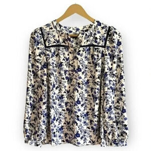 Talbots Blue Floral Top